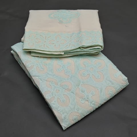 Firozi color Cotton Aplique Embroidery Set
