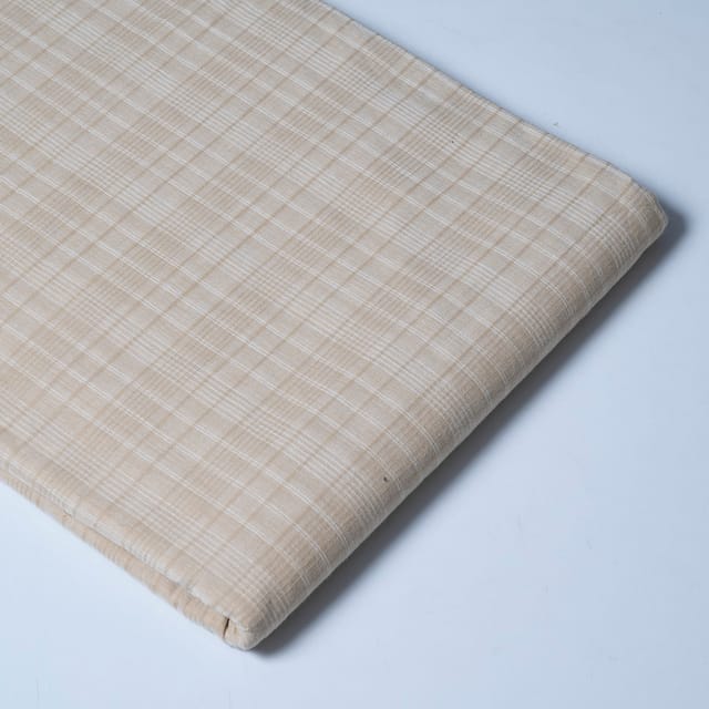 Cream Color Cotton Dobby Self Check Fabric