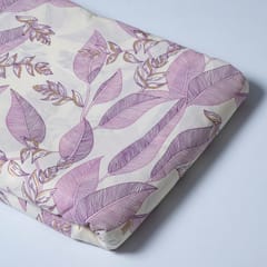 Cream and Move Color Cotton Print  Fabric with Gold Highlight