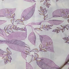 Cream and Move Color Cotton Print  Fabric with Gold Highlight