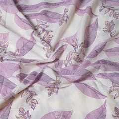 Cream and Move Color Cotton Print  Fabric with Gold Highlight