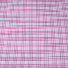 Pink Color Cotton Yarn Dyed Check Fabric
