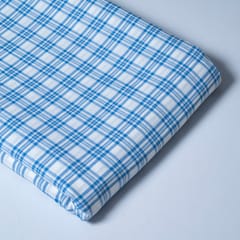 Blue Color Cotton Yarn Dyed Check Fabric