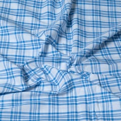 Blue Color Cotton Yarn Dyed Check Fabric