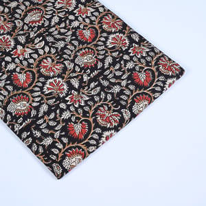 Black Color traditional Bagru Printed Fabric