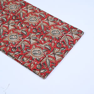 Red Color traditional Bagru Printed Fabric