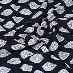 Black and White Cotton Printed Fabric