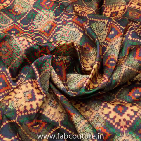 Jacquard Silk Digital Patola Printed Fabric