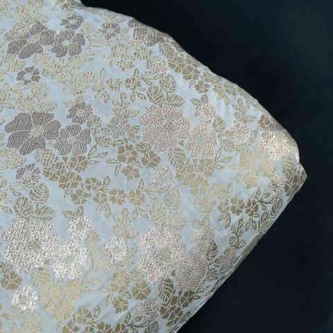 White Dyeable Dola Silk Jacquard fabric (80Cm Piece)