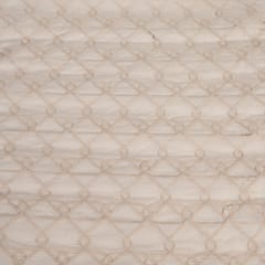 Cream Color Kora Cotton Embroidered Fabric