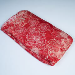 Red Color Chinon Chiffon Printed Fabric