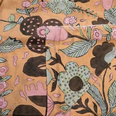 Biege Color Muslin Digital Printed Fabric