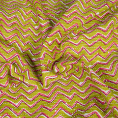 Mehndi Color Cotton Kantha Print