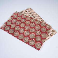 5 Mtr. Cream and Maroon Color Cotton Print Set
