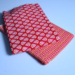 5 Mtr. Red Color Mix and Match Cotton Printed  Fabric 5mtr Set