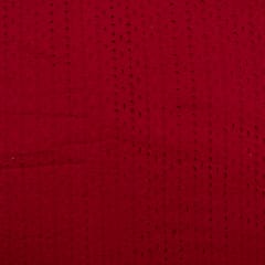 Maroon Color Cotton Chikan Embroidered Fabric