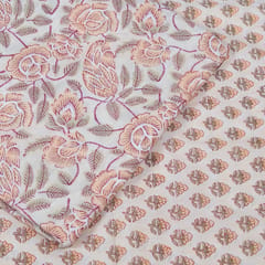 Light Beige Color Cotton Rapid Printed Fabric Set