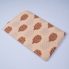 Peach Color Cotton Printed Fabric