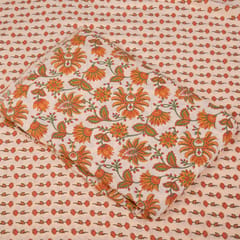 Peach Color Cotton Printed Fabric Set