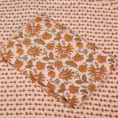 Peach Color Cotton Printed Fabric Set
