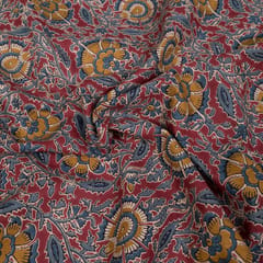 Maroon Color Cotton Printed Fabric