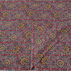 Maroon Color Cotton Printed Fabric