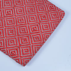 Red Color Cotton Printed Fabric