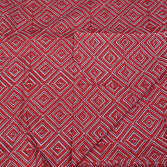 Red Color Cotton Printed Fabric