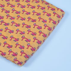 Mustard Color Cotton Printed Fabric