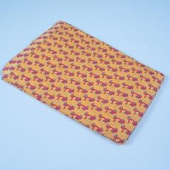 Mustard Color Cotton Printed Fabric