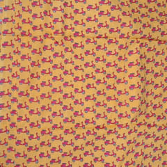 Mustard Color Cotton Printed Fabric