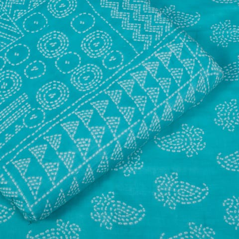 Firozi Color Cotton Printed Fabric Set