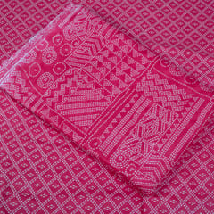 Majenta Color Cotton Printed Fabric Set