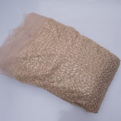 Biege Color Net Pearl and Sequin Embroidery
