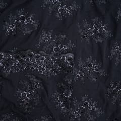 Black Color Imported Georgette Embroidery