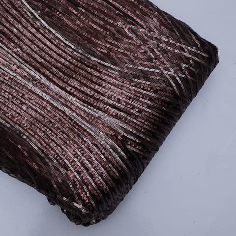 Brown Color Net Sequin Embroidery