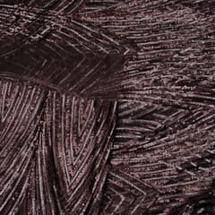 Brown Color Net Sequin Embroidery