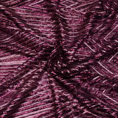 Wine Color Net Sequin Embroidery
