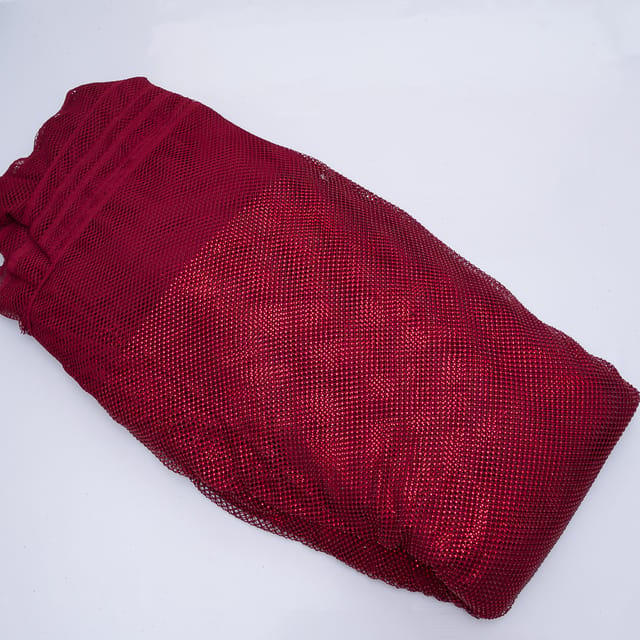 Red Color Net Saroaski Embroidery