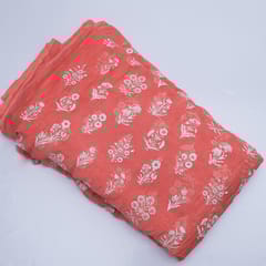 Peach Color Mal Chanderi Embroidery