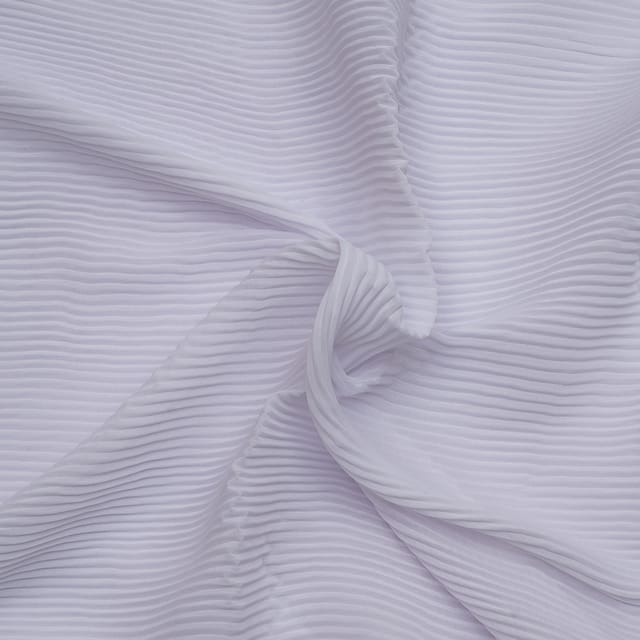White Color Pleated Georgette