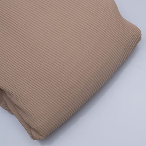 Biege Color Pleated Georgette