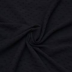 Black Color Pleated Dobby Georgette