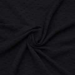 Black Color Pleated Dobby Georgette