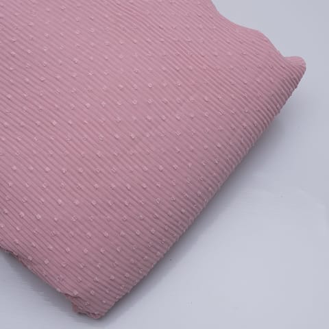 Pink Color Pleated Dobby Georgette