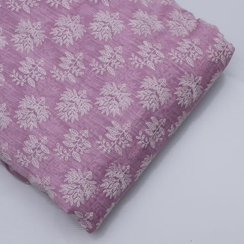 Lavender Color Mal Chanderi Embroidery