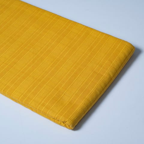 Yellow Color Cotton Dobby Self Check Fabric (2Meter Piece)