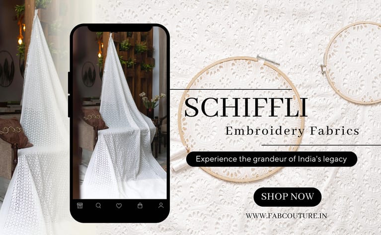 Cotton Chikan and Schiffli embroidery fabrics