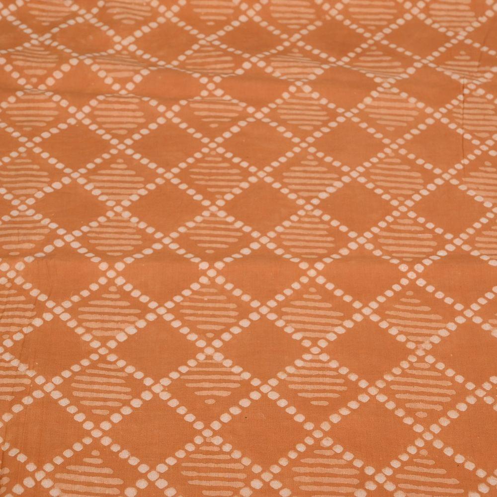 Yellow Color Daboo goemetric Printed Fabric