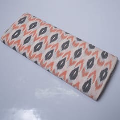 White base multi color cotton ikat fabric